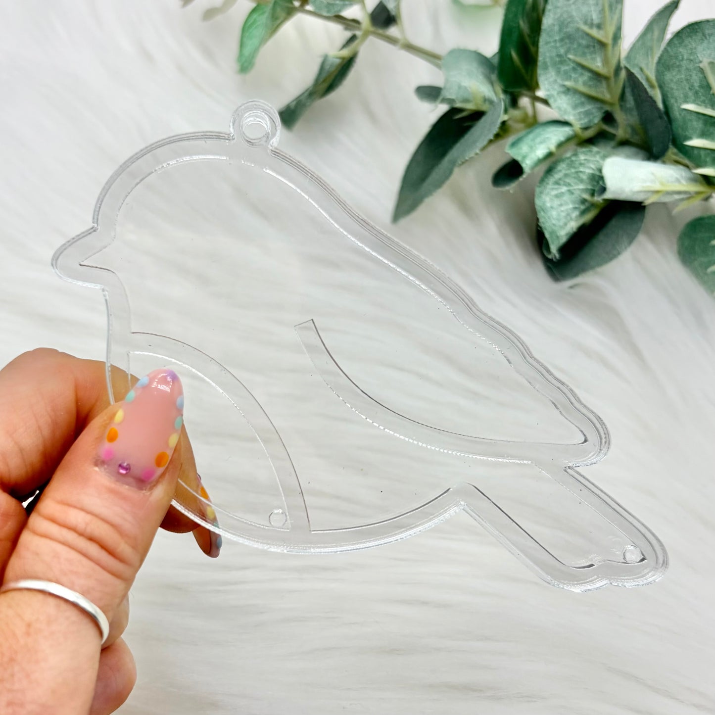 Robin Acrylic Snowglobe Christmas Decoration - Clear
