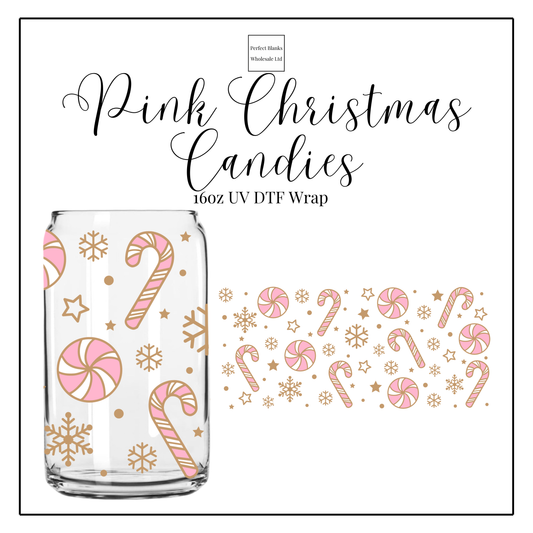 Pink Christmas Candies 16oz UVDTF