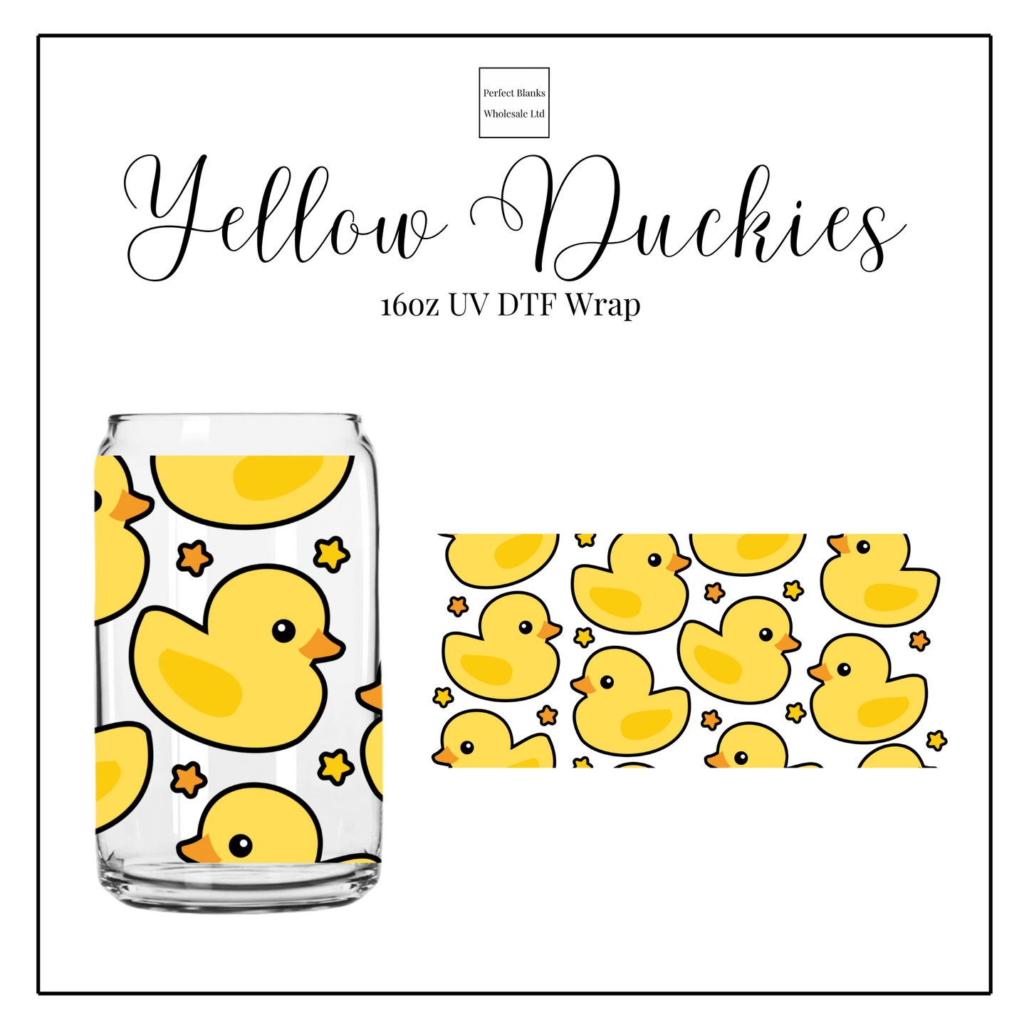 Yellow Duckies 16oz UV DTF