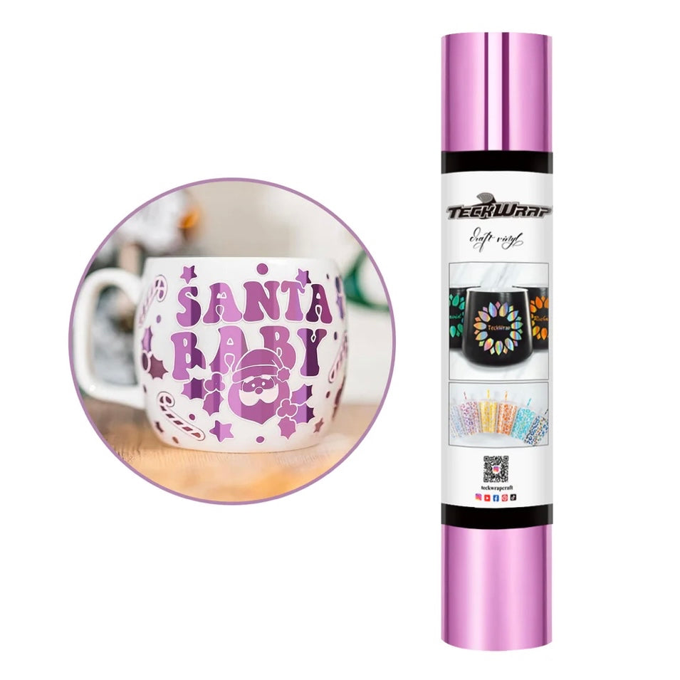 Teckwrap Purple Pink Bubble Free Mirror Chrome Adhesive Vinyl - 5ft