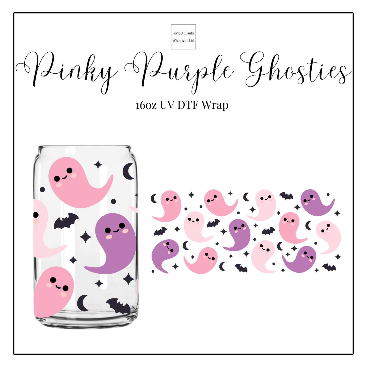 Pinky Purple Ghosties 16oz UVDTF