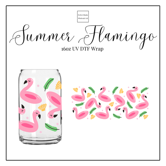 Summer Flamingo 16oz UV DTF