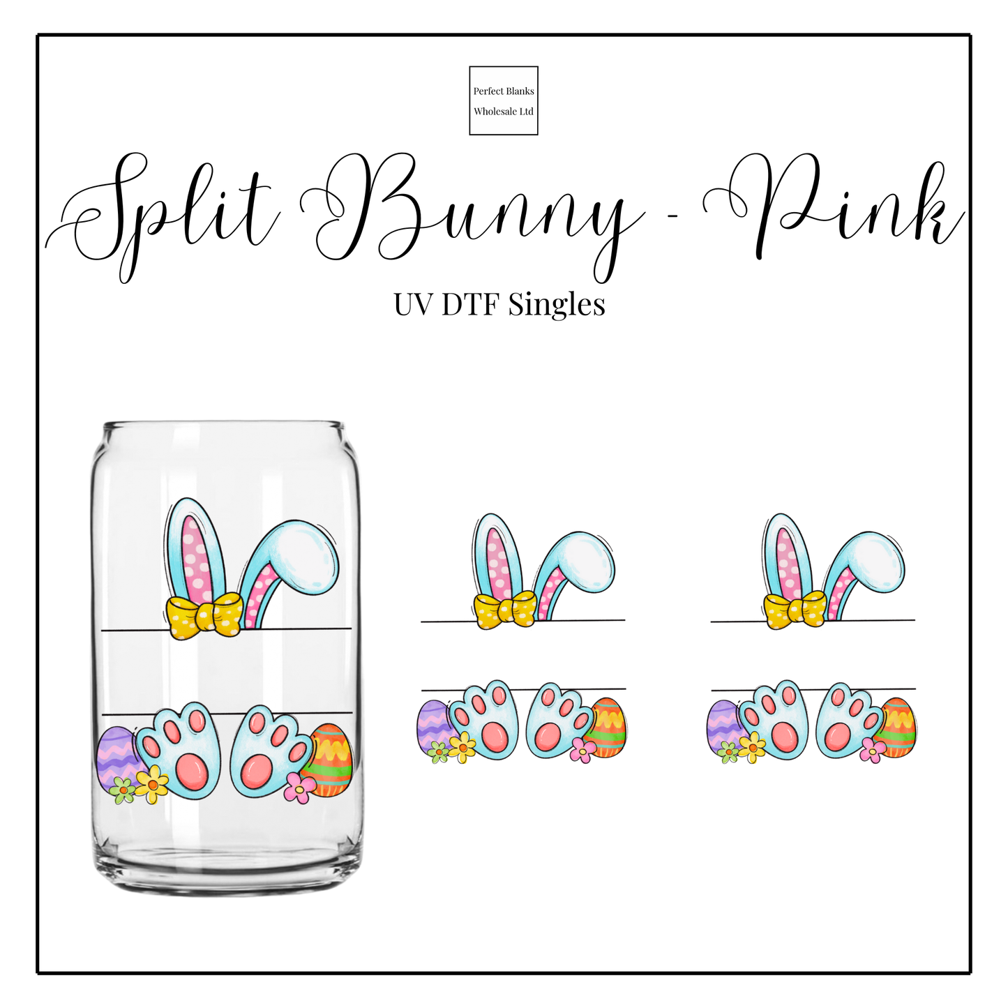 Split Bunny - Pink UV DTF Singles