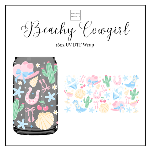 Beachy Cowgirl 16oz UVDTF