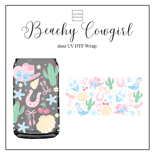 Beachy Cowgirl 16oz UVDTF