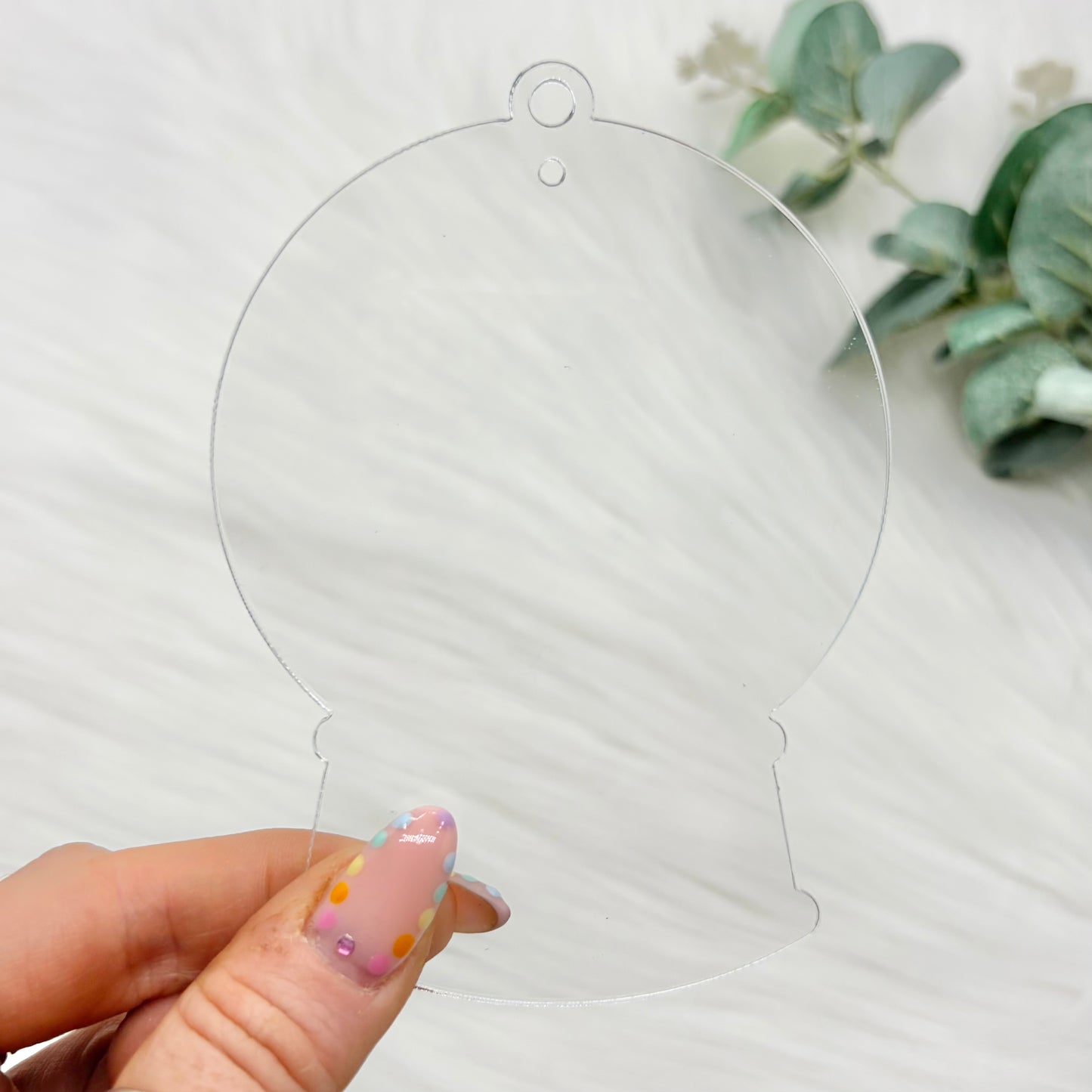 Snowglobe Acrylic Snowglobe Christmas Decoration - White