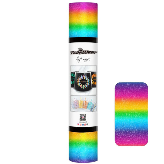 Teckwrap Rainbow Stripes Adhesive Craft Vinyl - 5ft