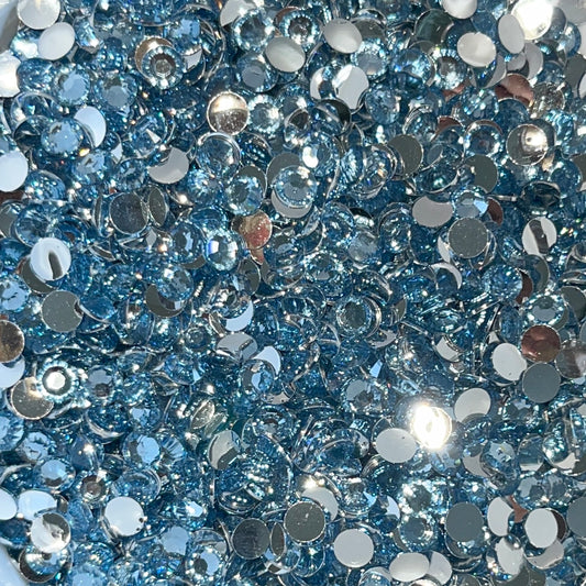 Ice Blue Silver Bottom Rhinestones - 5mm