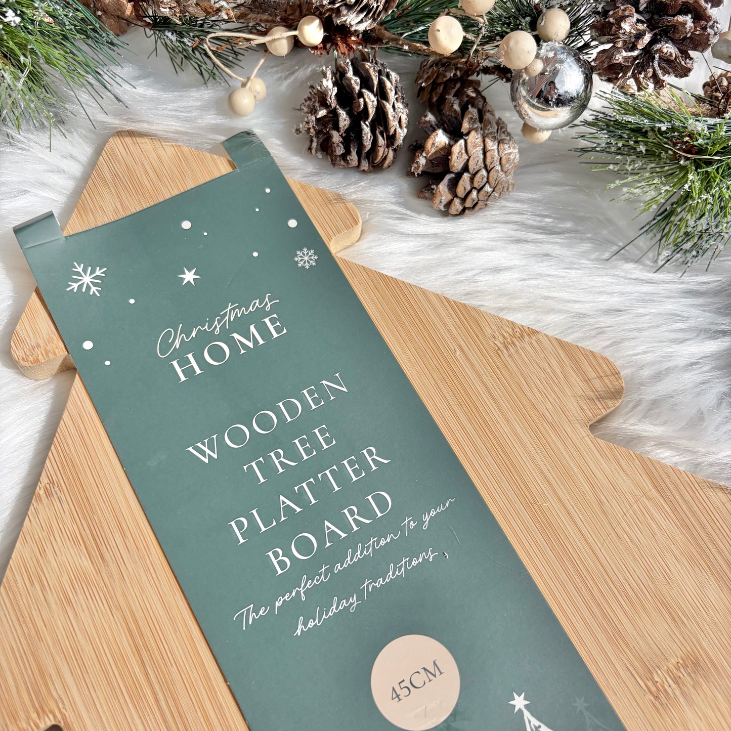 Christmas Tree Wooden Platter Board