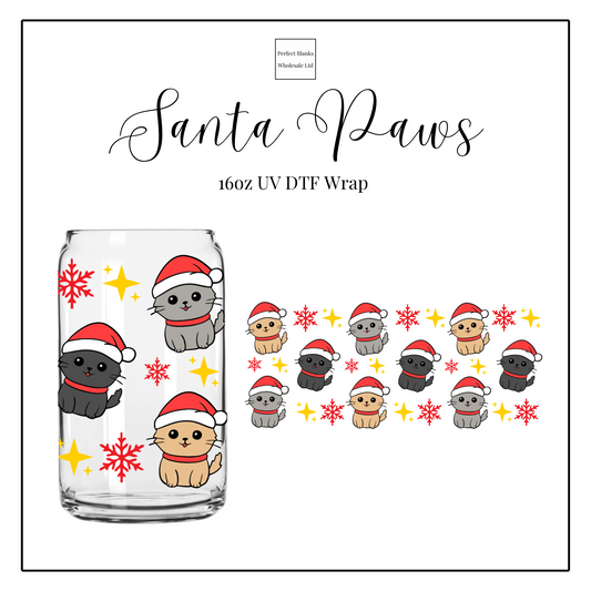 Santa Paws 16oz UV DTF