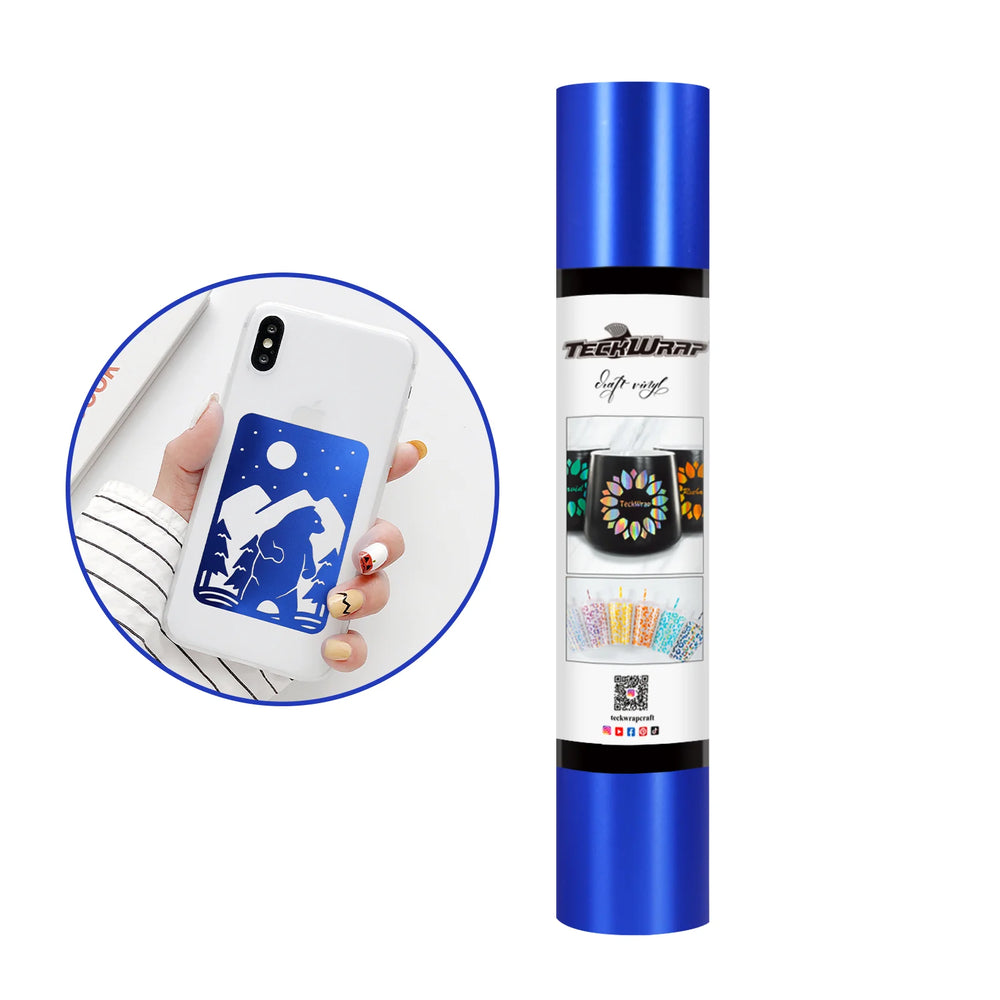 TeckWrap Metallic Velvet Blue Satin Chrome Adhesive Vinyl