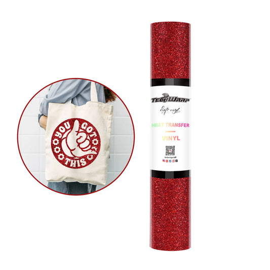 Teckwrap Glitter Red HTV - 5ft