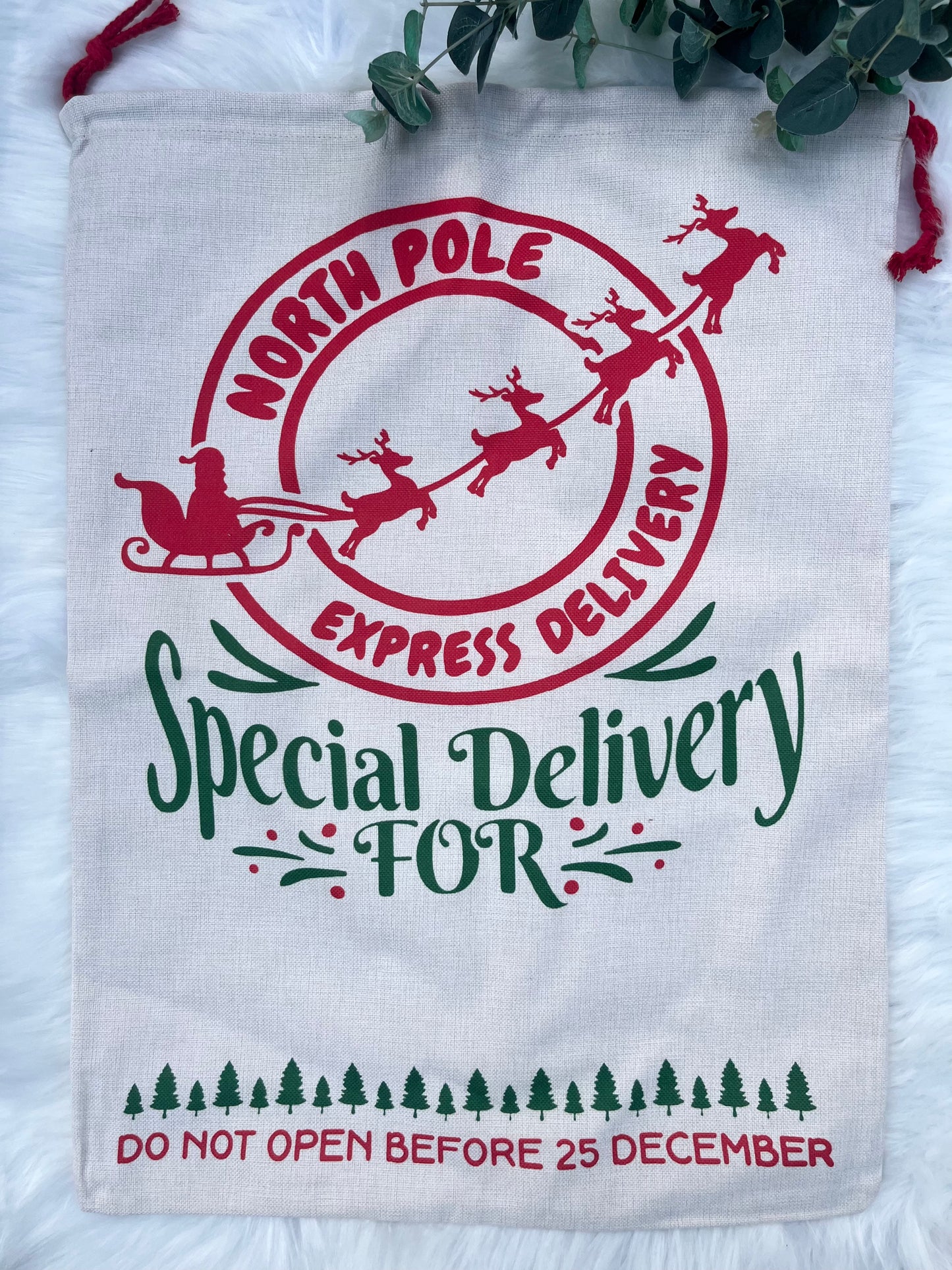 North Pole Express Delivery Style Christmas Sack