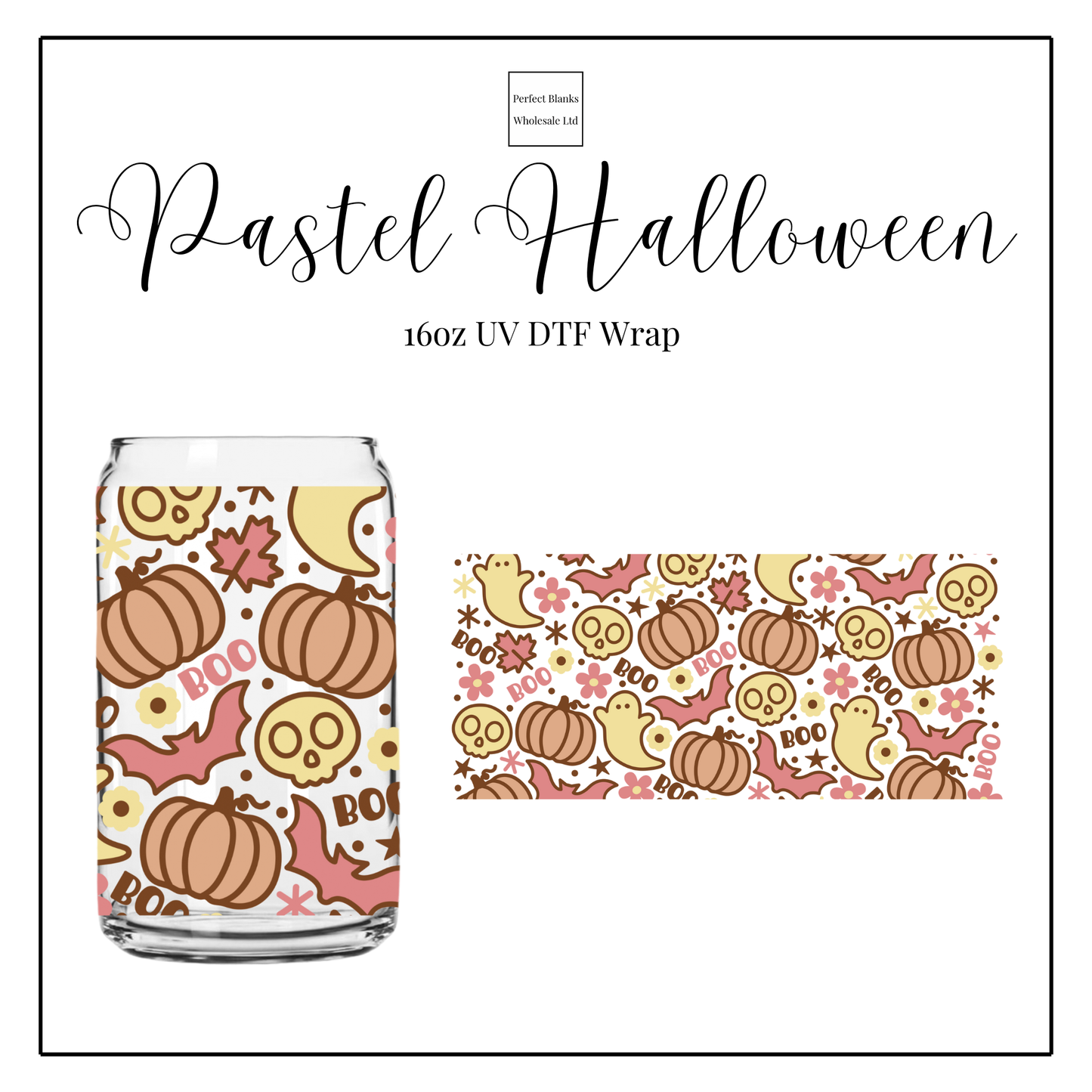 Pastel Halloween 16oz UV DTF