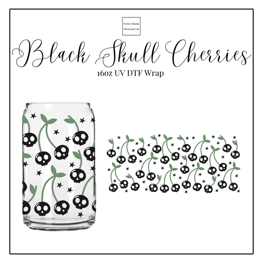 Black Skull Cherries 16oz UV DTF