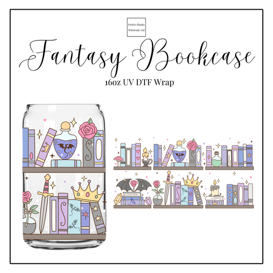 Fantasy Bookcase 16oz UVDTF