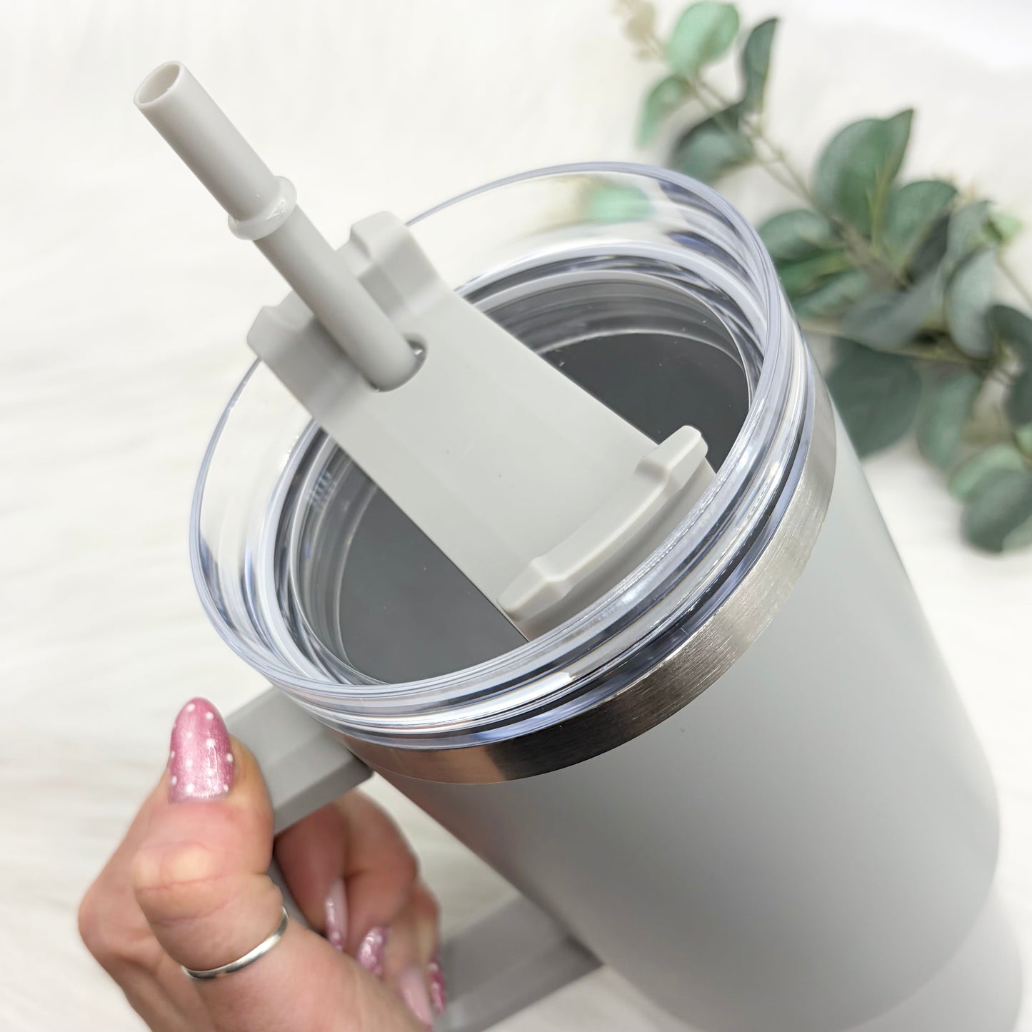 40oz Handled Tumbler With Matching Straw
