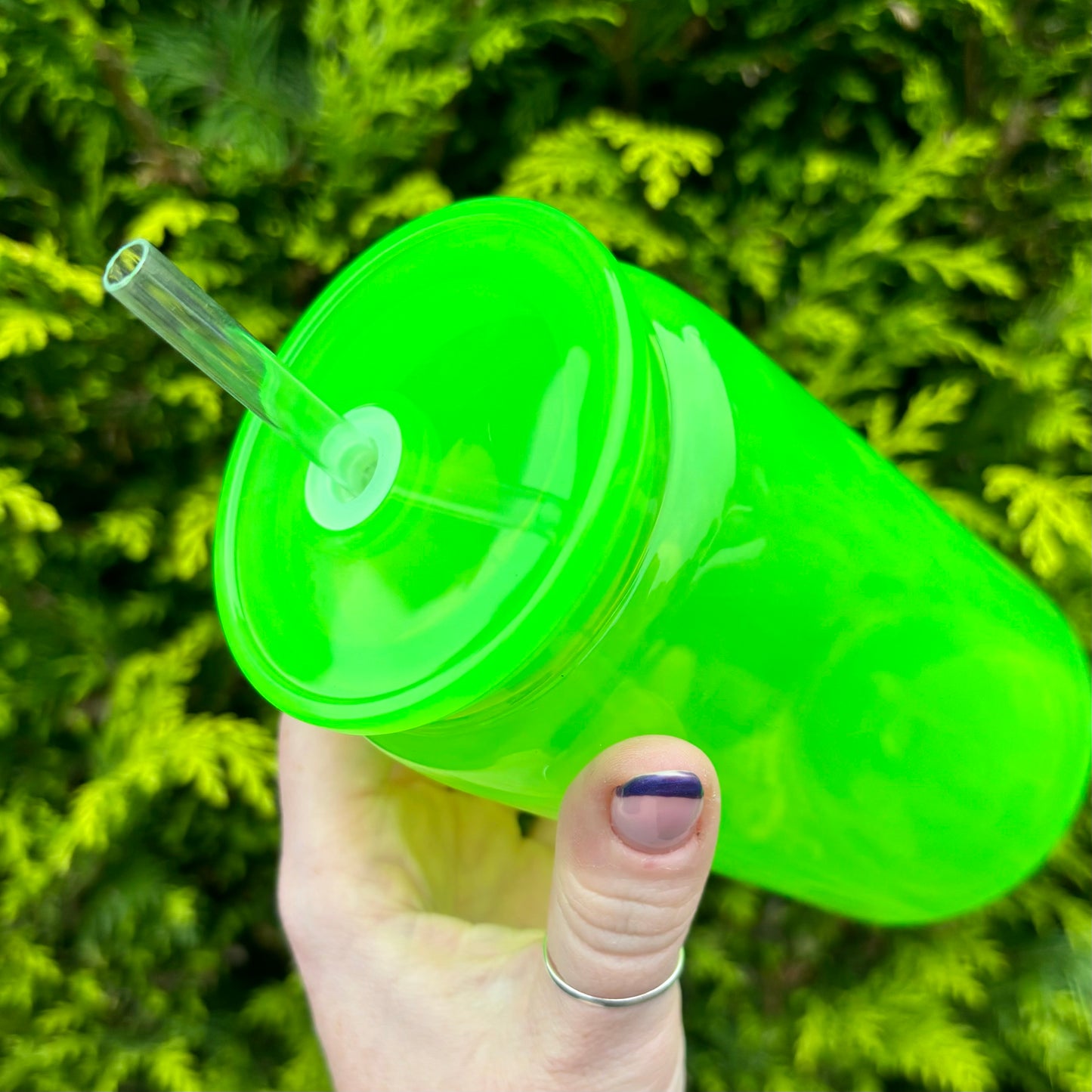 16oz Plastic Libby Can - Neon Green