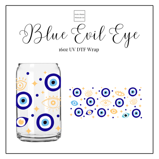 Blue Evil Eye 16oz UV DTF