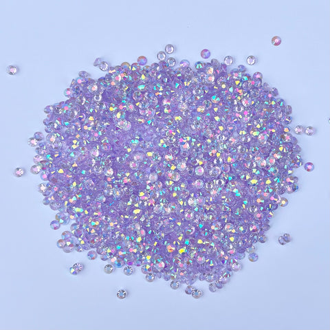 Lilac AB Transparent Resin Rhinestones - 4mm