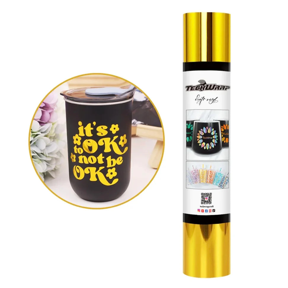 TeckWrap Mirror Chrome Gold Adhesive Vinyl - 5ft