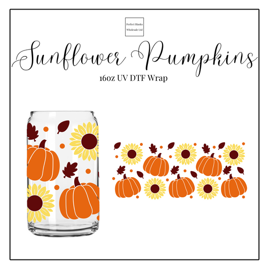 Sunflower Pumpkins 16oz UV DTF