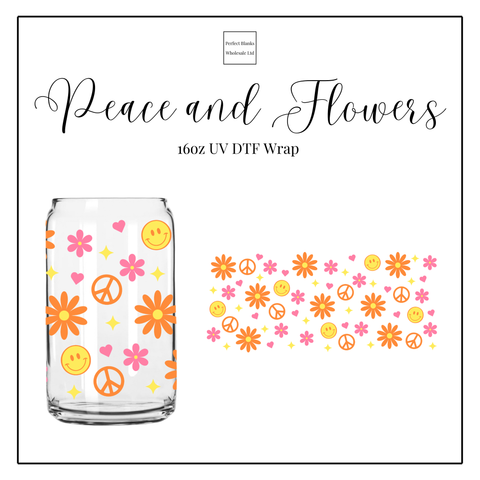 Peace and Flowers 16oz UVDTF