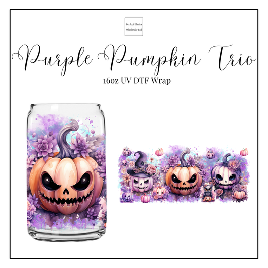 Purple Pumpkin Trio 16oz UVDTF