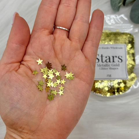 Stars Glitter Shapes - Metallic Gold - 25g