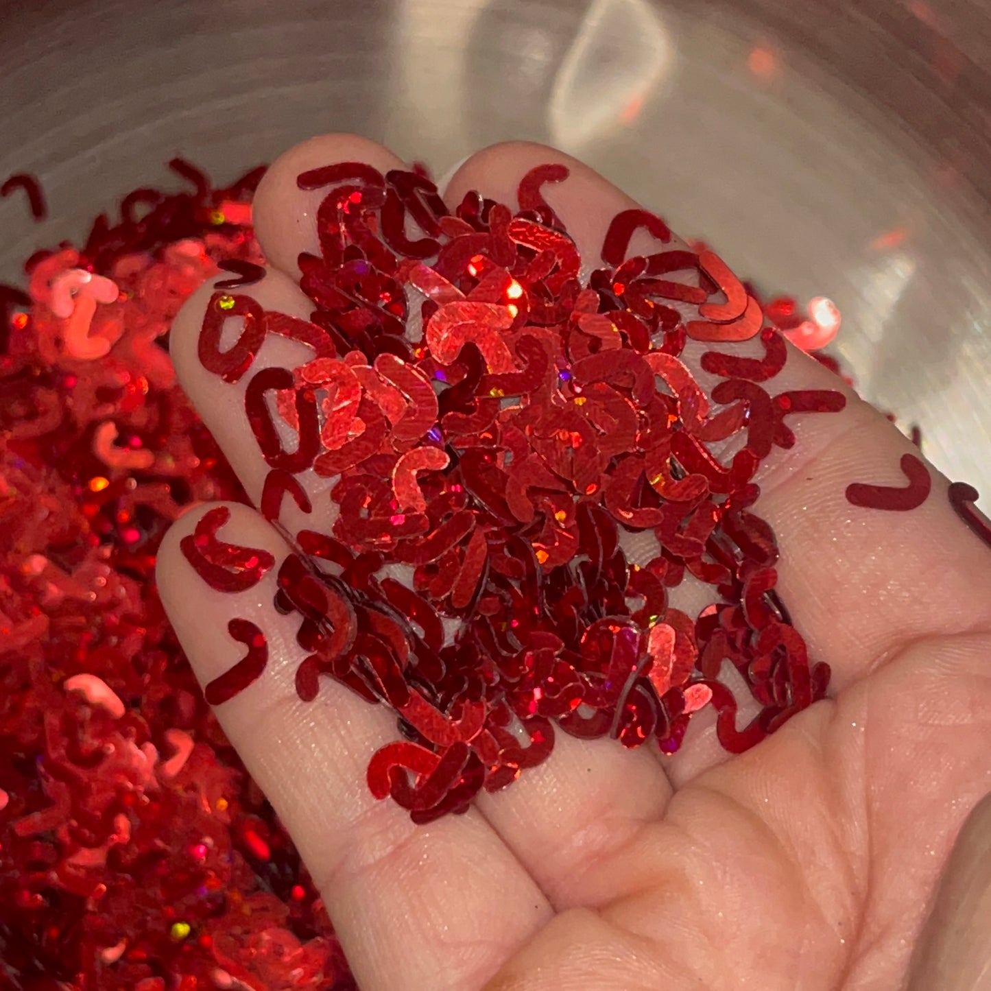 Candy Cane - Ruby Red - Glitter Shapes - 1oz