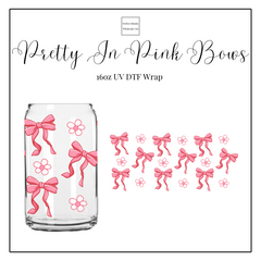 Pretty In Pink Bows 16oz UV DTF