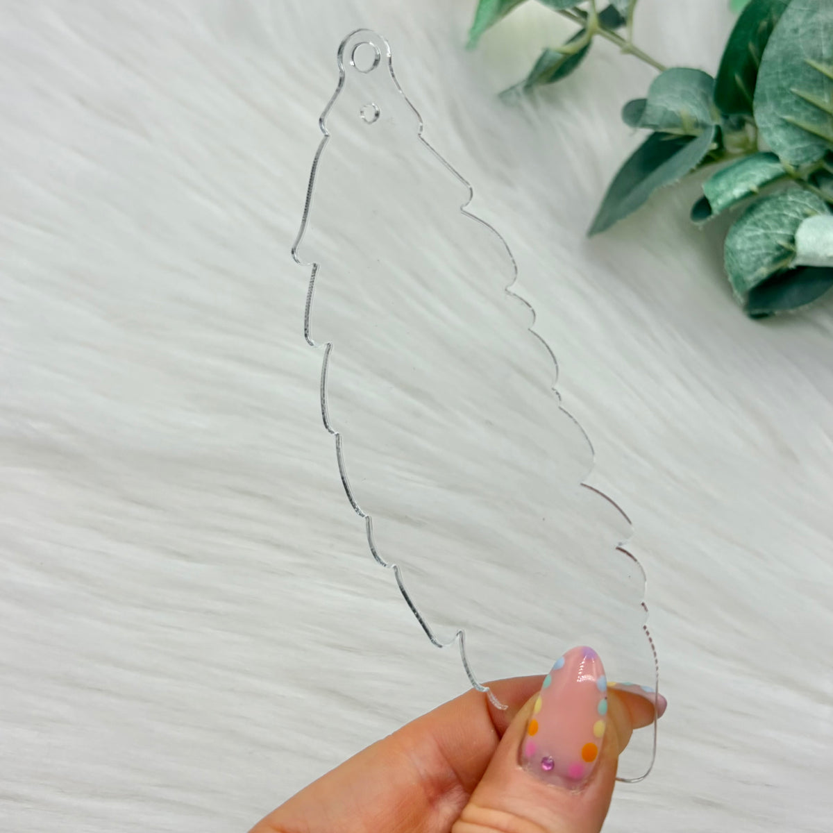 Feather Acrylic Snowglobe Christmas Decoration