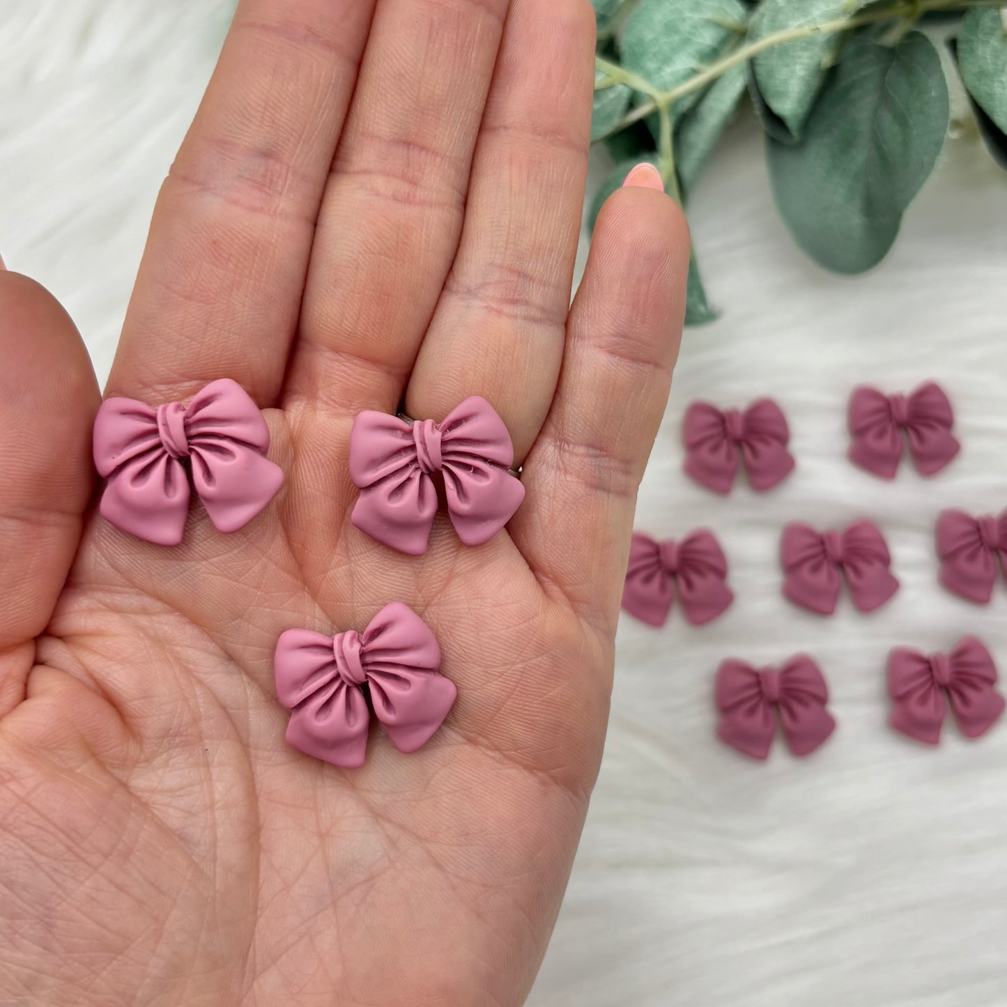 The Perfect Mini Bow - Dusky Pink - Pack of 10 Cabochons