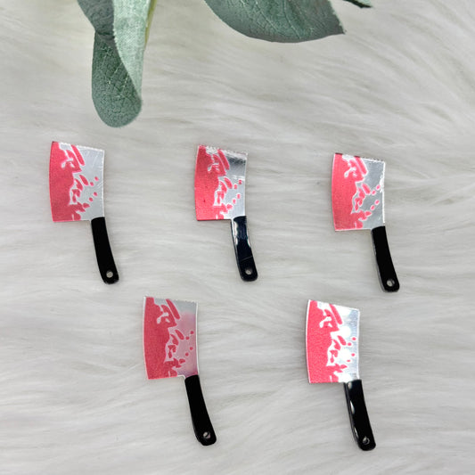 Bloody Meat Cleaver Knife - 5 Pack of Cabochons