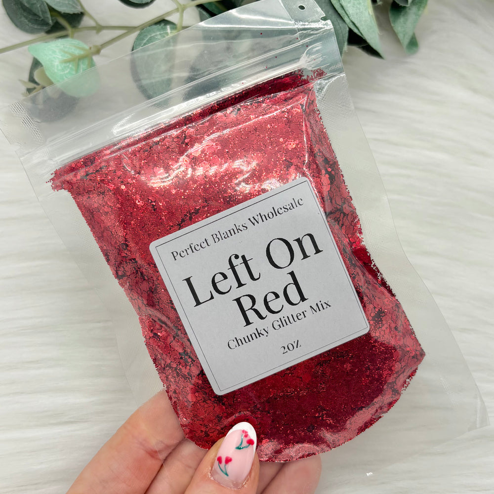 Left On Red - Chunky Glitter