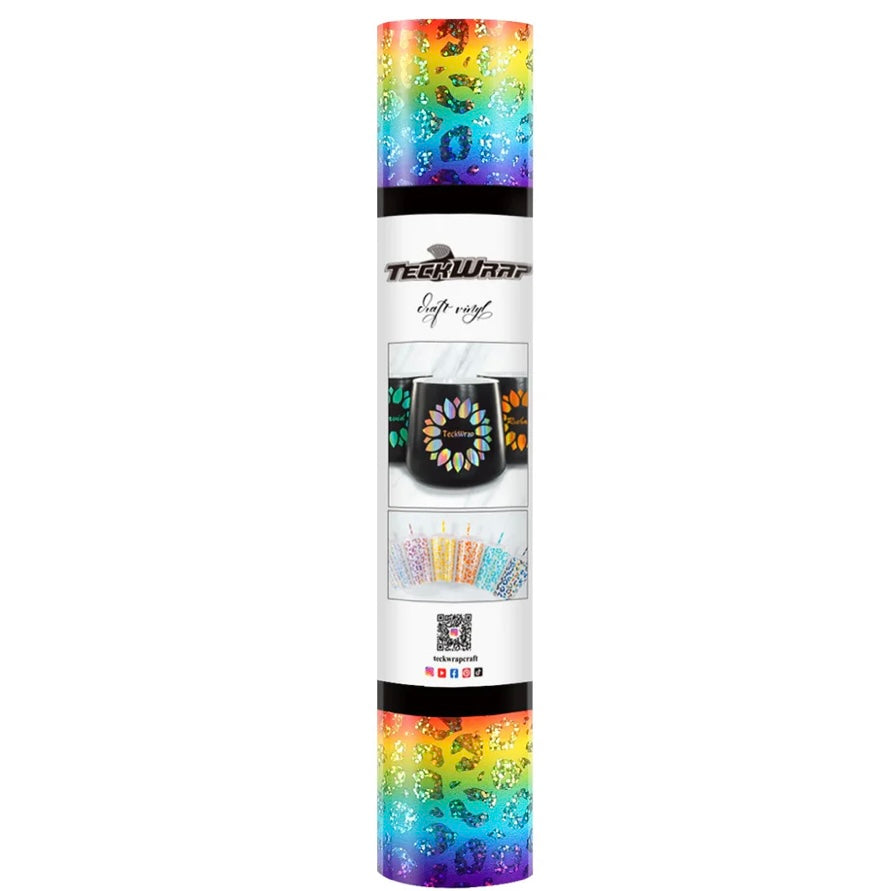 Teckwrap Holo Rainbow Leopard Adhesive Vinyl - 5ft