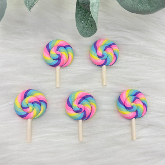 Pastel Lollipops - 5 Pack of Cabochons