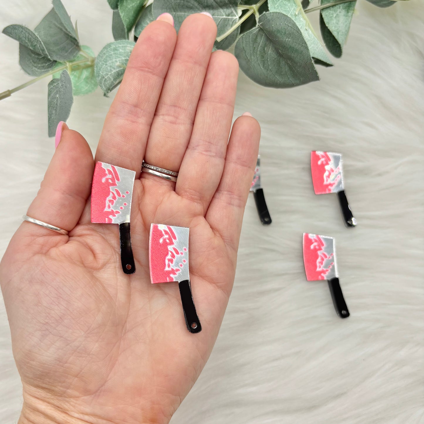 Bloody Meat Cleaver Knife - 5 Pack of Cabochons