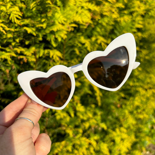 Kids Love Heart Sunglasses - White