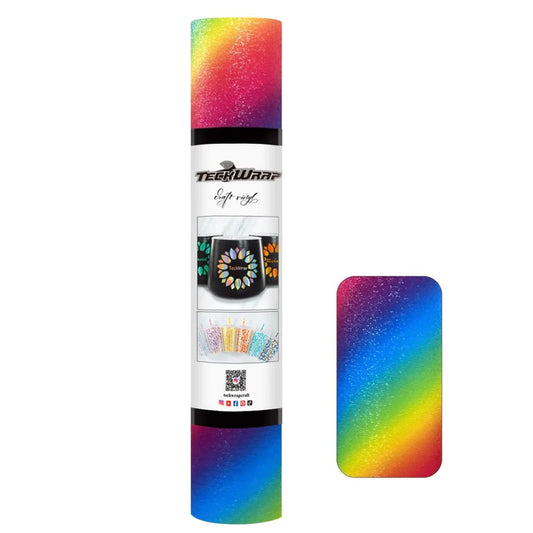 Teckwrap Diagonal Rainbow Stripes Adhesive Craft Vinyl - 5ft