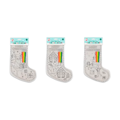 Christmas Colour Your Own Canvas Stocking