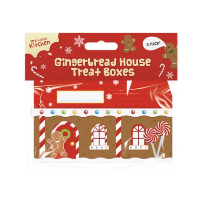 Gingerbread House Treat Boxes 3pk
