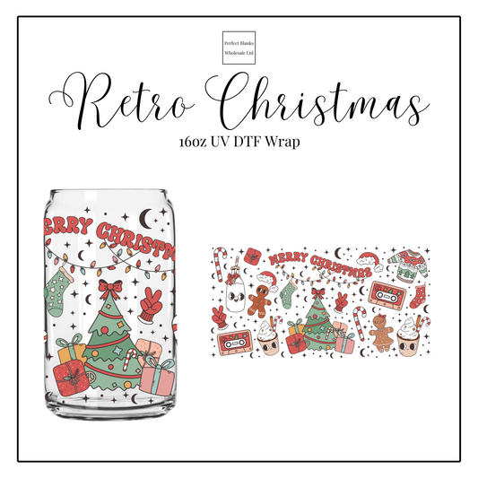 Retro Christmas 16oz UVDTF