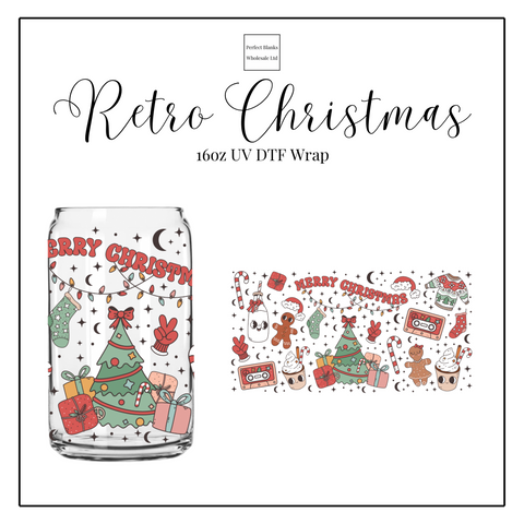 Retro Christmas 16oz UVDTF