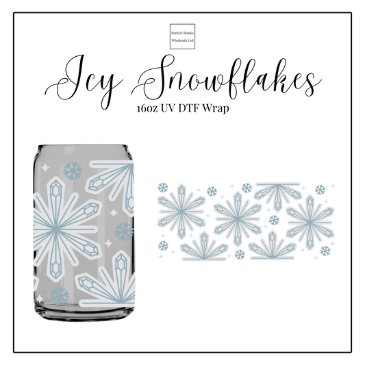 Icy Snowflakes 16oz UV DTF