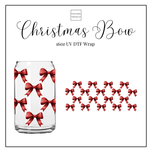 Christmas Bows 16oz UV DTF