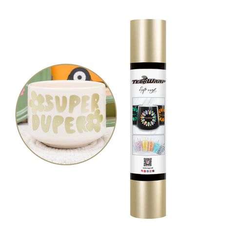 TeckWrap Metallic Champagne Gold Satin Chrome Adhesive Vinyl