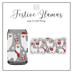 Festive Llamas 16oz UVDTF