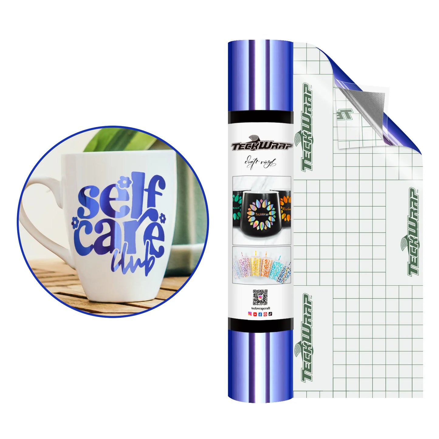 Teckwrap Blue Lavender Bubble Free Mirror Chrome Adhesive Vinyl