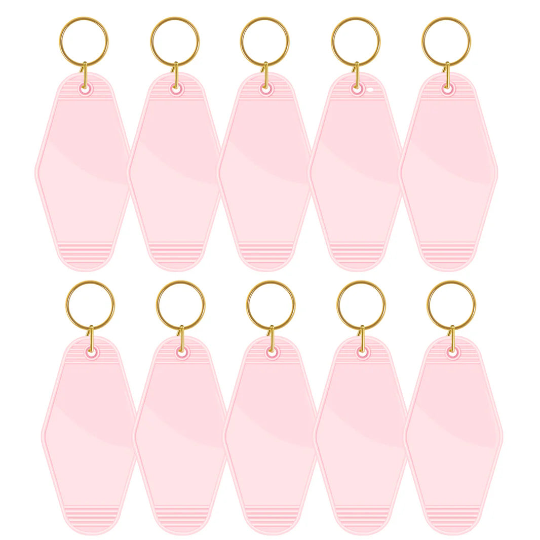 TeckWrap Motel Keychains Blanks - Pastel Pink 10 pack